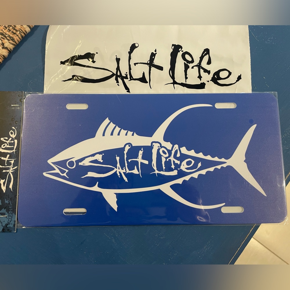 ✨BRAND NEW SALT LIFE LICENSE PLATES✨ 
Only blue one left!